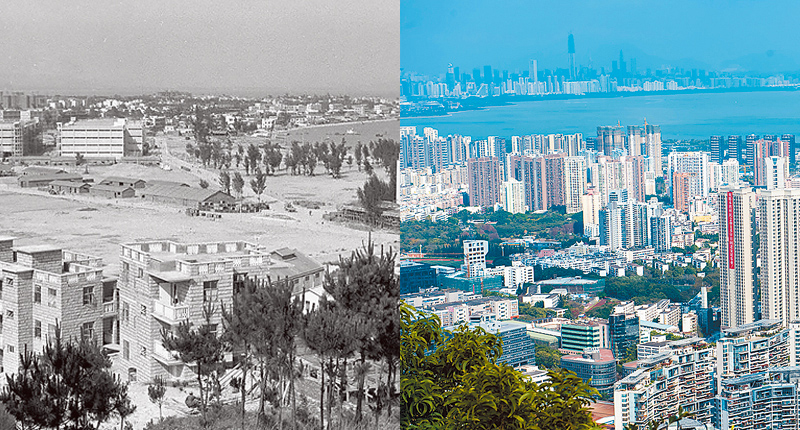 从深圳今昔对照可看到大陆改革开放40年的成果.