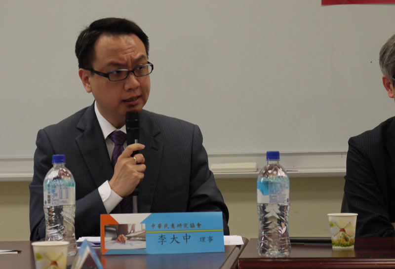 中華民意研究協會理事、淡江戰略所所長李大中。(記者潘維庭攝)