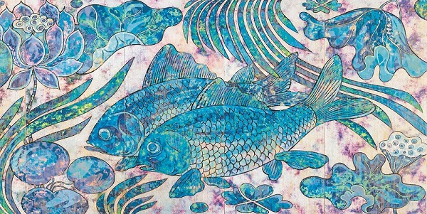 村上隆《青花》除了細部可見重新詮釋元朝花式,也夾雜他的兒時回憶。 (高古軒提供)